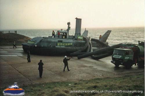 BH7 being moved to The Hovercraft Museum -  (credit: The <a href='http://www.hovercraft-museum.org/' target='_blank'>Hovercraft Museum Trust</a>).